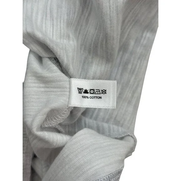 Lisa Todd Long Sleeve Soft Top Blue Gray White Cotton Womens Size S - Picture 7 of 8